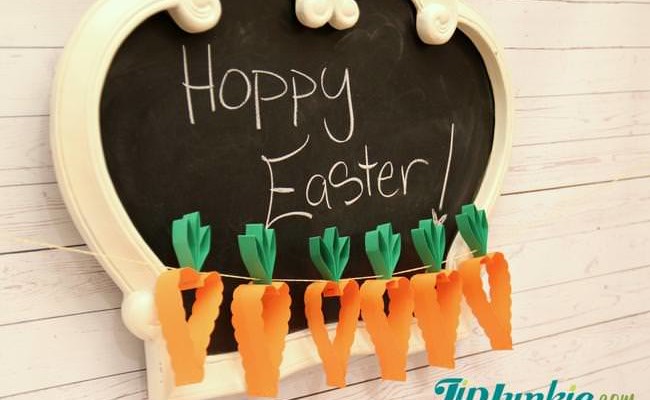 Homemade Carrot Paper Garland on TipJunkie